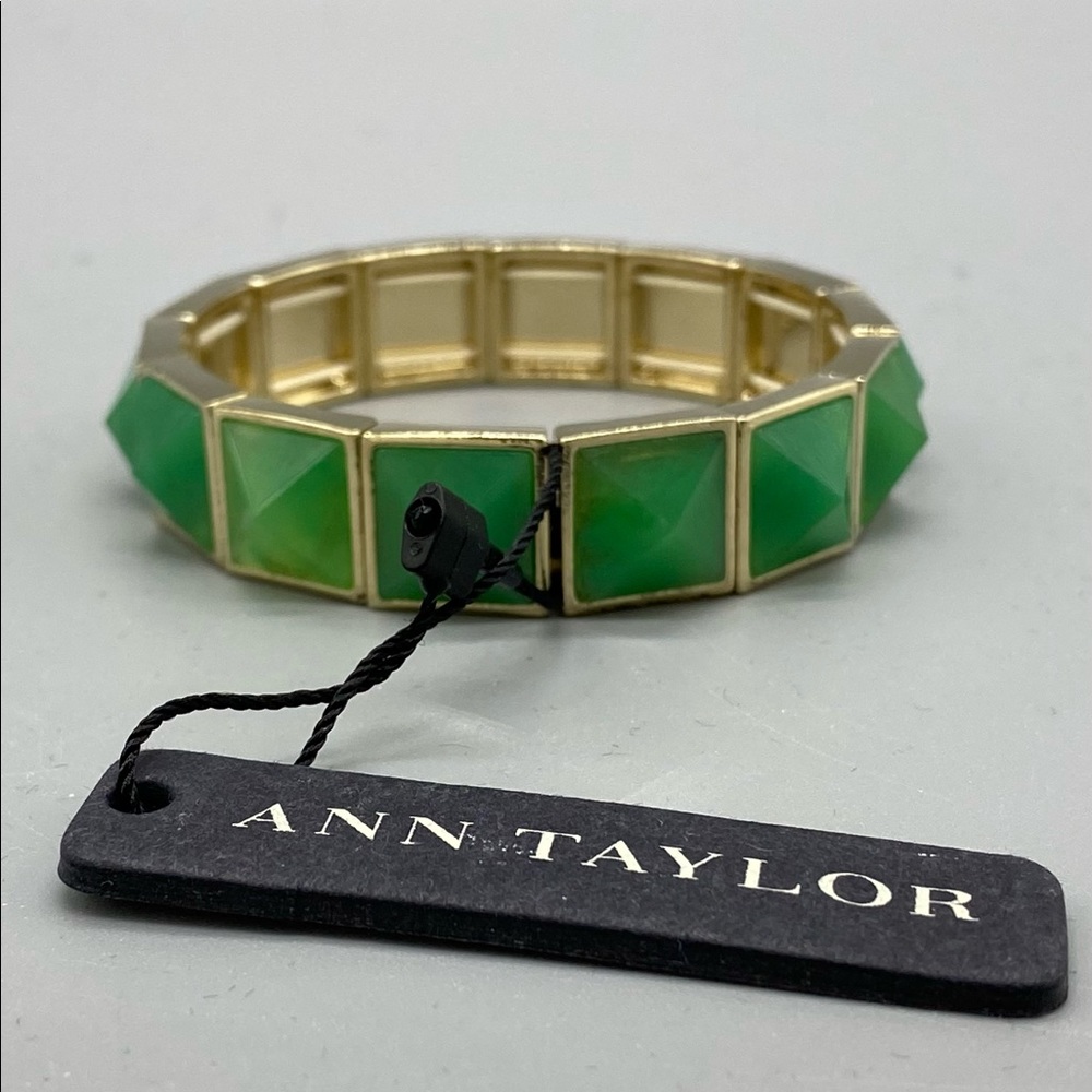 Ann Taylor Stretchy Bracelet Green and Gold